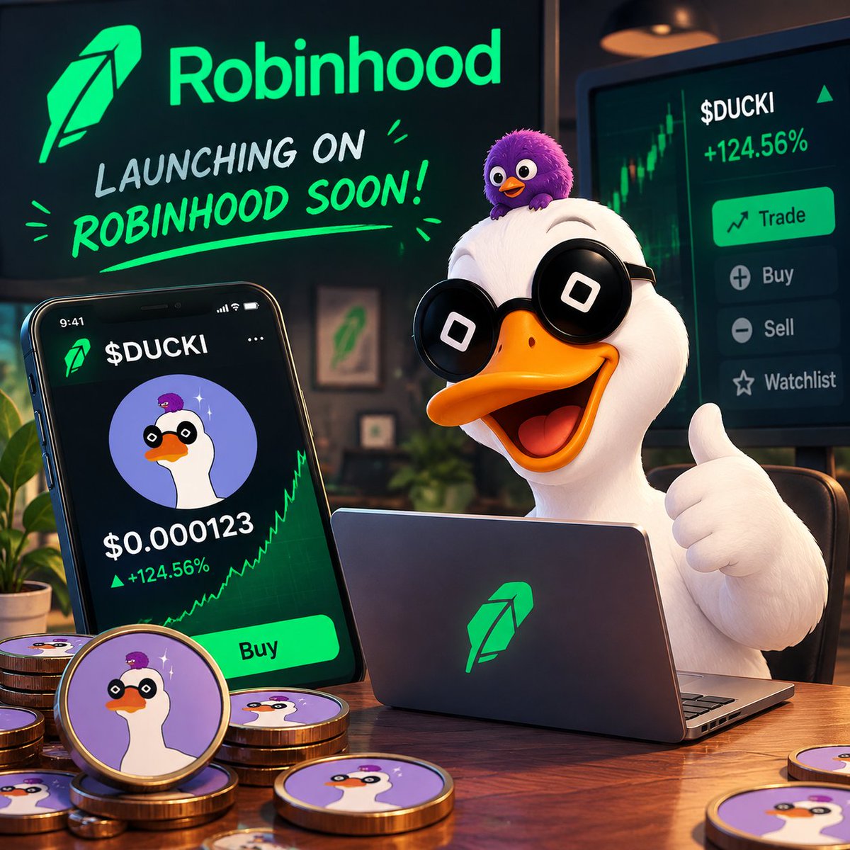 duckimonad's tweet photo. Next stop... Robinhood Chain? 👀🦆
​We are officially making $DUCKI multi-chain to expand our reach across Web3! 🌐🚀

​🚨 IMPORTANT NOTICE:
The official Smart Contract (CA) for new deployments will ONLY be published on our main page and official links. Any other token floating around is 100% FAKE.

​⏰ Launch Time: Today at 6:15 UTC
​Get your wallets ready, set your timers, and don't fall for copycats! 🔥