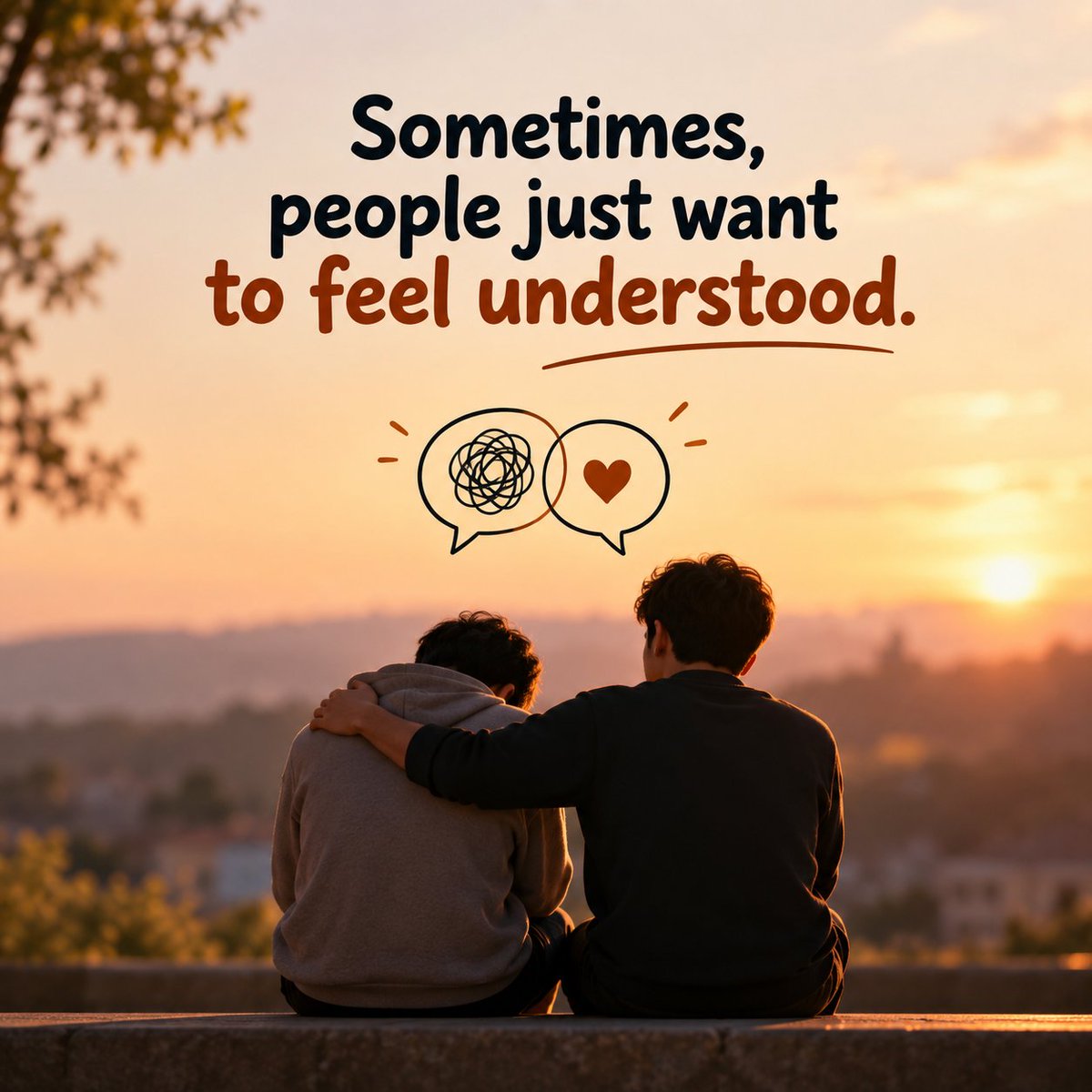 Brainwaves360's tweet photo. Sometimes, people don’t want advice.
They just want to feel understood.
When someone tells you their problem, try saying:
“I understand why you feel that way.”
You may not solve their problem
but you might make them feel less alone.
Have you ever needed understanding more than advice?