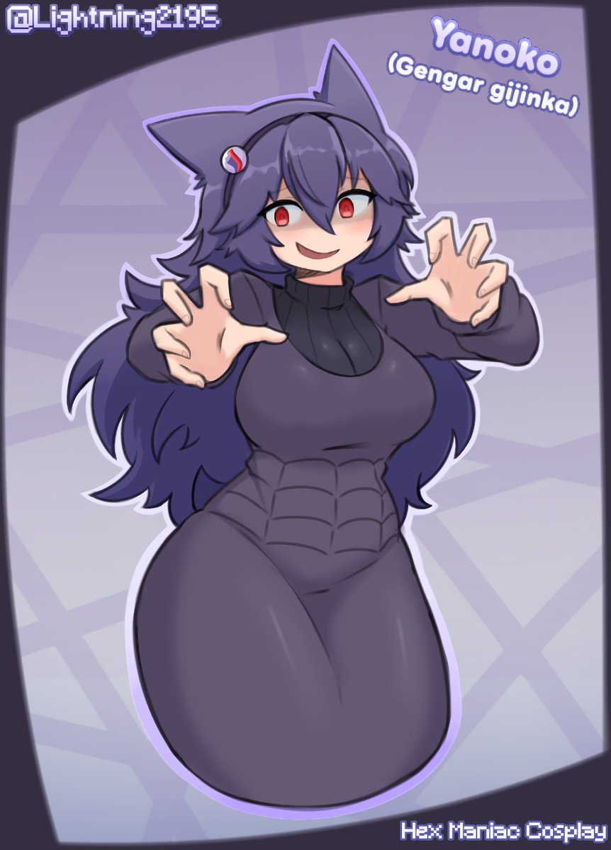 Lightning2195's tweet photo. My unhinged Gengar and her Hex Maniac cosplay https://t.co/I0Stw3vdud