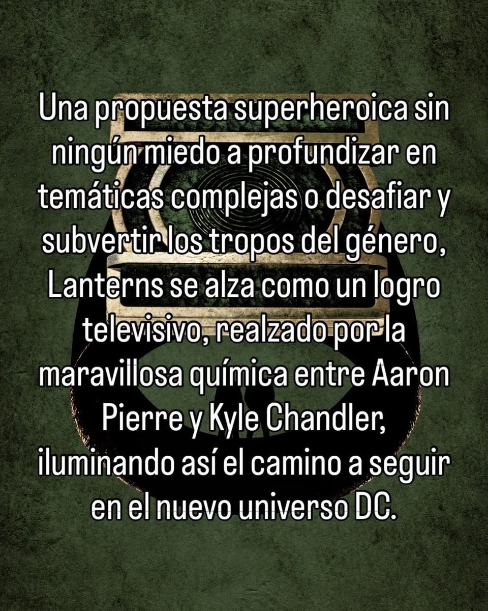 TheSoque's tweet photo. CRÍTICA
𝐋𝐚𝐧𝐭𝐞𝐫𝐧𝐬 (𝟐𝟎𝟐𝟔)
𝘓𝘪𝘯𝘵𝘦𝘳𝘯𝘢𝘴 🔦🟩🔦

👤 Showrunner: Chris Mundy
🎭 Reparto: Kyle Chandler, Aaron Pierre, Kelly Macdonald
🕰️ Duración: 8 eps. (52-57 min)
🎞️ Género: Ciencia ficción/Crimen/Superhéroe
⭐ IMDb: 7,9/10
📺 Dónde ver: HBO Max
#lanterns #crítica https://t.co/tQhcMaFasT