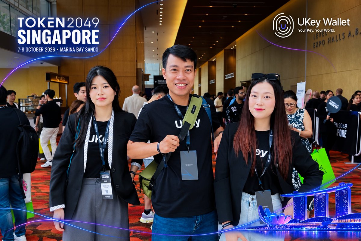 UKeyOfficial's tweet photo. 📷 UKEY AT TOKEN2049 2026

A great experience connecting, learning, and exploring what’s next for Web3.

This year, we came to learn, connect, and be inspired.
Next year, we hope to come back with something bigger — our own UKey booth at TOKEN2049 2027.

Stay tuned for what’s next from UKey.
#UKey #UKeyWallet #TOKEN2049 #Web3 #Blockchain #Web3Community #Singapore