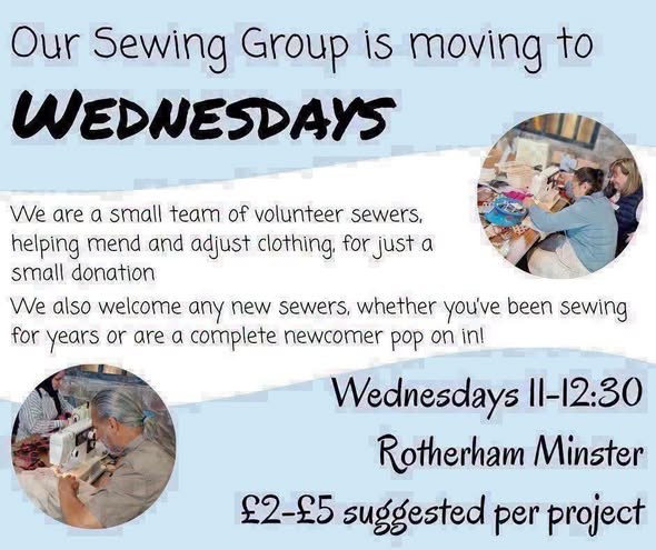 Stag_RosePPG's tweet photo. #wednesday - Craft & Chat & Sewing Group - #EndLoneliness
11am - 1pm - Full details below including Just Meals Hub,
Rotherham Minster Connections
#foodforall #FoodWorks #JustMeals #crafts #chat @RothMinster https://t.co/UtXNvBR183