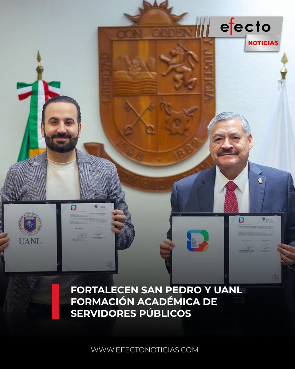 efecto_noticias's tweet photo. 🔴Con el objetivo de impulsar la #profesionalización y el desarrollo académico de servidores públicos, el Municipio de San Pedro y la Facultad de Derecho y Criminología de la #UANL firmaron un #Convenio de Colaboración.
@SanPedroNL @uanl @MauFarahG 
🌐https://t.co/UukBMSM0IC https://t.co/5cYNLppKoT