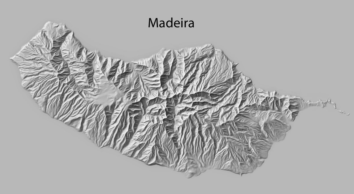 MtnMapper's tweet photo. The terrain of where I am today rendered with @EduardShading software and 28-meter elevation data. (The actual island also looks very nice.) https://t.co/VckneNsyT5
