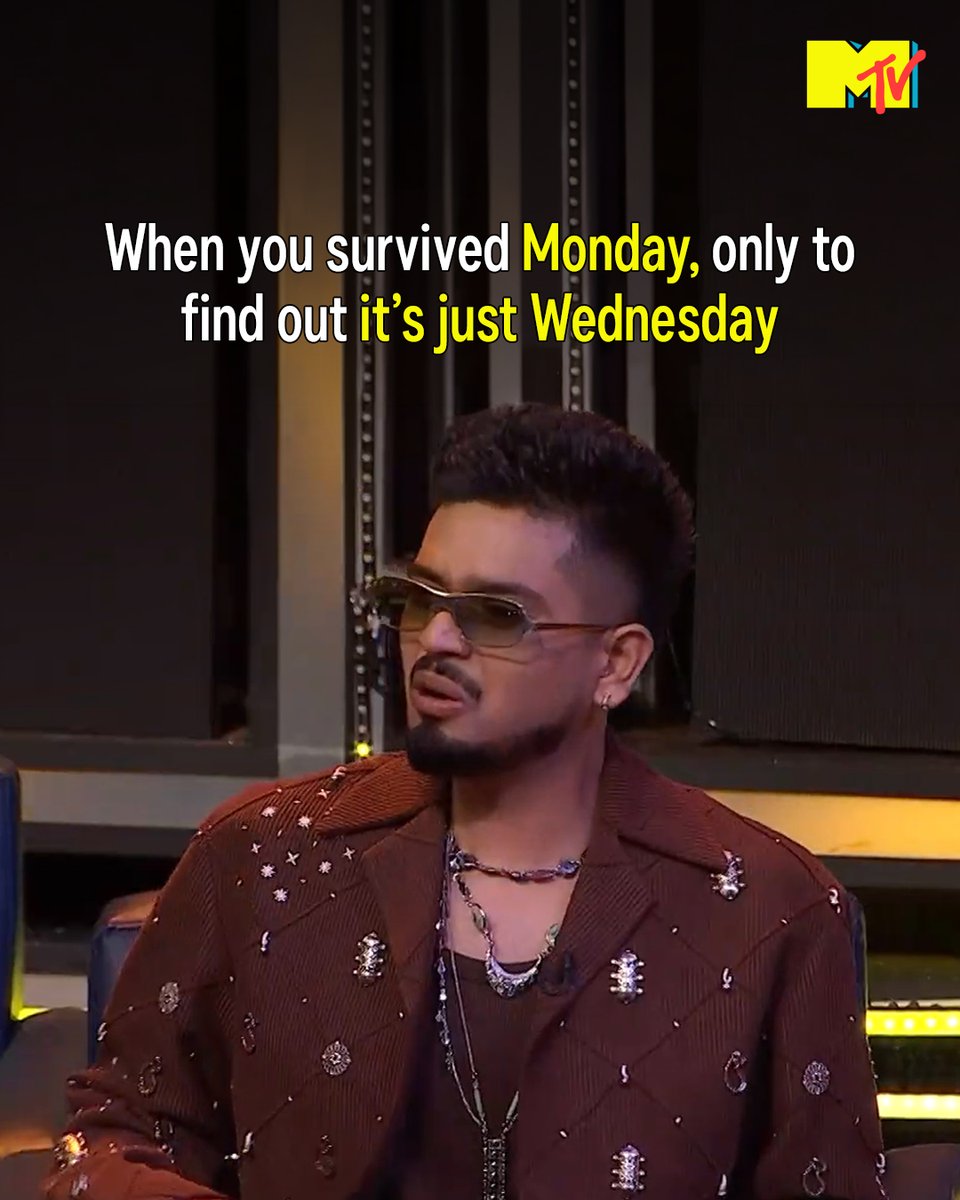 MTVIndia's tweet photo. Lagta hai ab toh Wednesday bhi third-wheeling wala day ban gaya hai! 😂

#ThePeacockHubOnJioHotstar presents Hustle 5 Apna Homeground, co-powered by #TicTac, #Wildstone, #GulfPride, #HMDVibe2, #Rarez & #BonkersCorner. Sat-Sun 7pm on JioHotstar and MTV.

#Hustle5 #IndianHipHop #DesiRap #RapCulture #Badshah #EPR #Agsy #Paradox #MCSquare #HipHopCommunity #Episodic #Meme

(Hustle5, IndianHipHop, RapCulture, DesiRap, HipHopCommunity, RapBattle, DHH, Badshah, Hustle5ApnaHomeground, Episodic, Meme, MTV India)