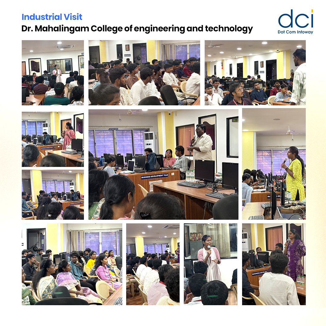 dotcominfoway's tweet photo. We were happy to welcome the students of Dr. Mahalingam College of Engineering and Technology to Dot Com Infoway for an engaging Industrial Visit.

The visit offered students a closer understanding of the IT industry through interactions with our team. 

#DCI #ITIndustry https://t.co/UKgqQdPA4h