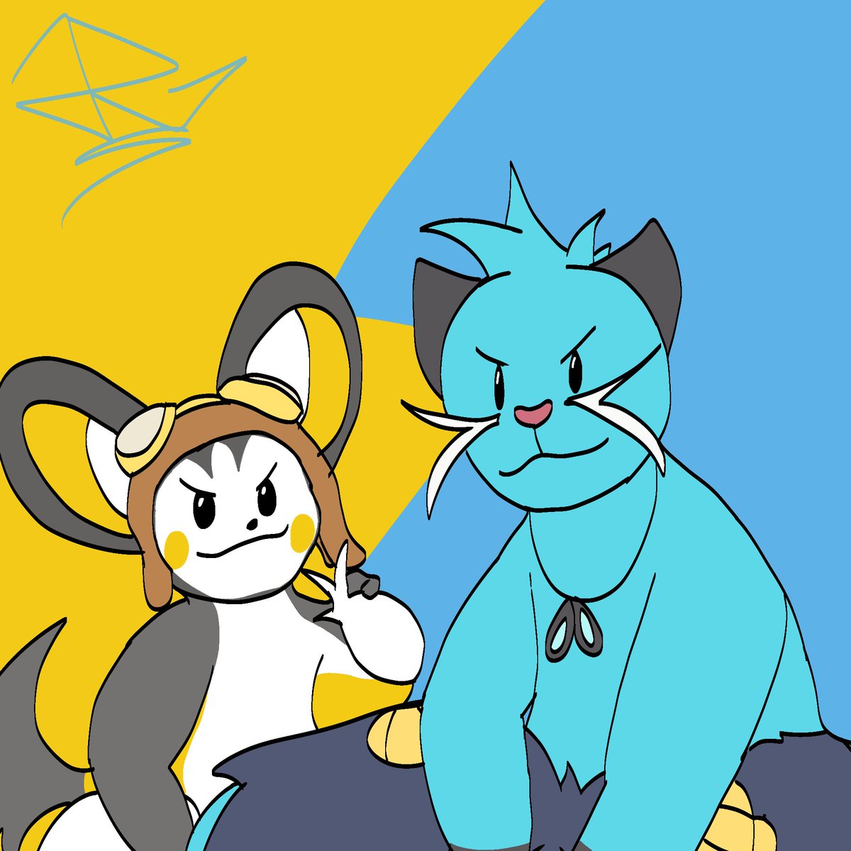 Arguru2448's tweet photo. The wott and The emolga https://t.co/0PIp9YbCwq