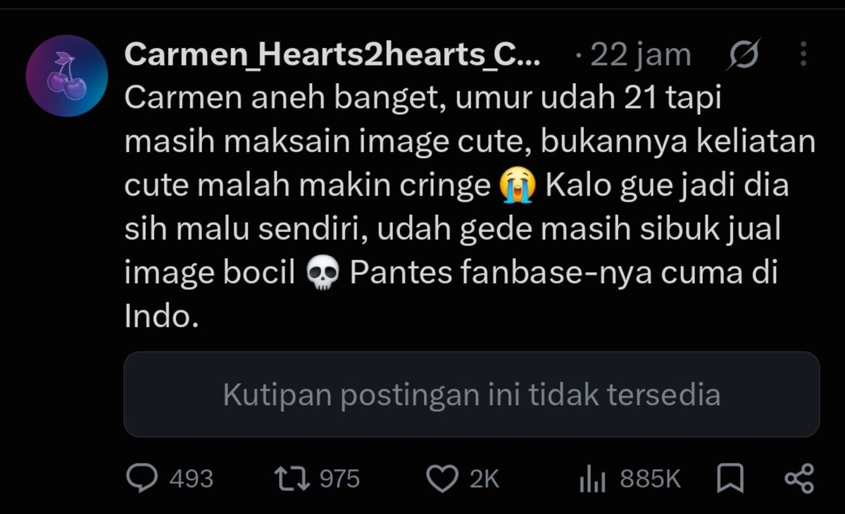 2728Crmn's tweet photo. Siapapun yang melihat postingan ini, blokir dan report aja akun ini, tolong bantu rnb.... 
Akun Malaysia ini iri dengki dengan pencapaian carmen jadi nya sekarang jadi tukang hate😅😂😂
Klik link langsung gas blokir👇👇👇
https://t.co/MK8TzsAI1y https://t.co/9zxIZKOZSO
