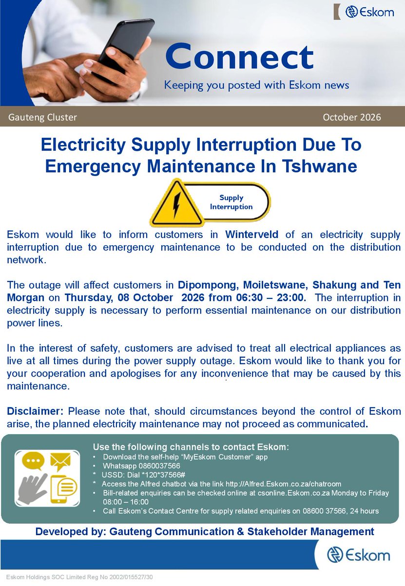 Outage area map