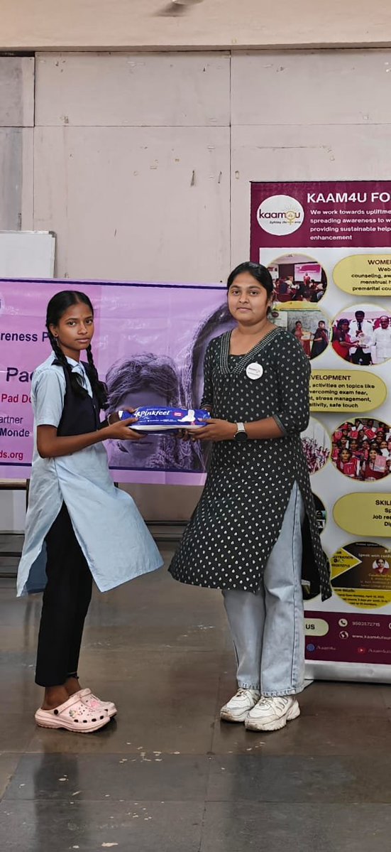 Kaam4uF's tweet photo. Continuing Project Melody – Shravanti, Kaam4U Foundation conducted a sanitary pad drive at Government School for the Deaf, Malakpet, on Sept 29. Grateful to our volunteers Khamakshi, Preethi &amp; Enosh. ❤️

#Kaam4U #ProjectMelody https://t.co/Zd1n2ktObH
