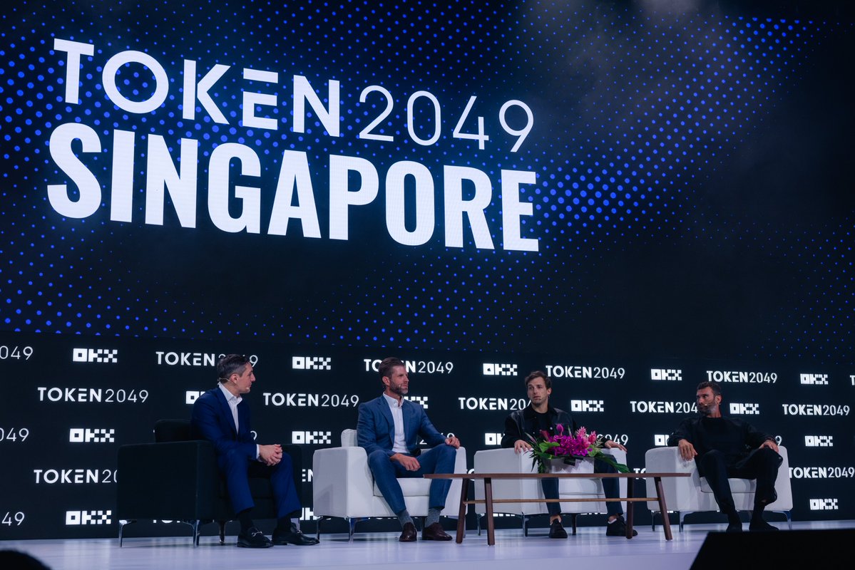 token2049's tweet photo. The Future of Finance: Built in America.

@EricTrump, @ZachWitkoff and @zakfolkman of @worldlibertyfi on the OKX Main Stage at TOKEN2049 Singapore. https://t.co/J1QNvnnfxS