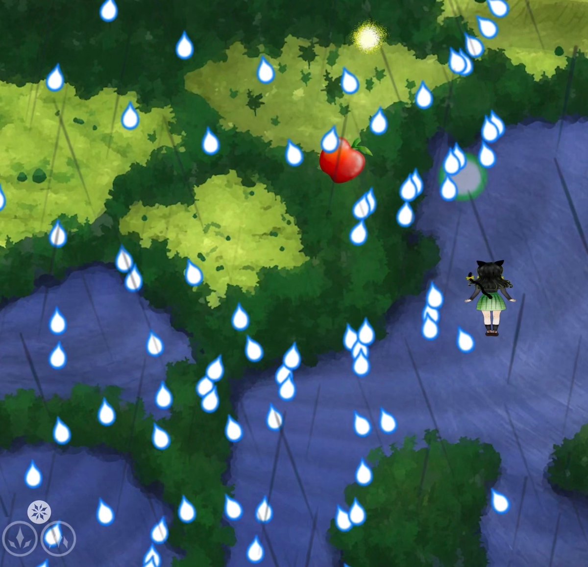 ByakkoKonko's tweet photo. Would you like to stay dry when it rains? Train yourself in the skill of literally dodging rain in Fox Fire!

Find it here: https://t.co/T923xDuFLK #foxfire 

#foxfire #danmaku #ios #game #shmup #bullethell #verticalshooter #tama #catgirl #rain https://t.co/11GjIksIAa