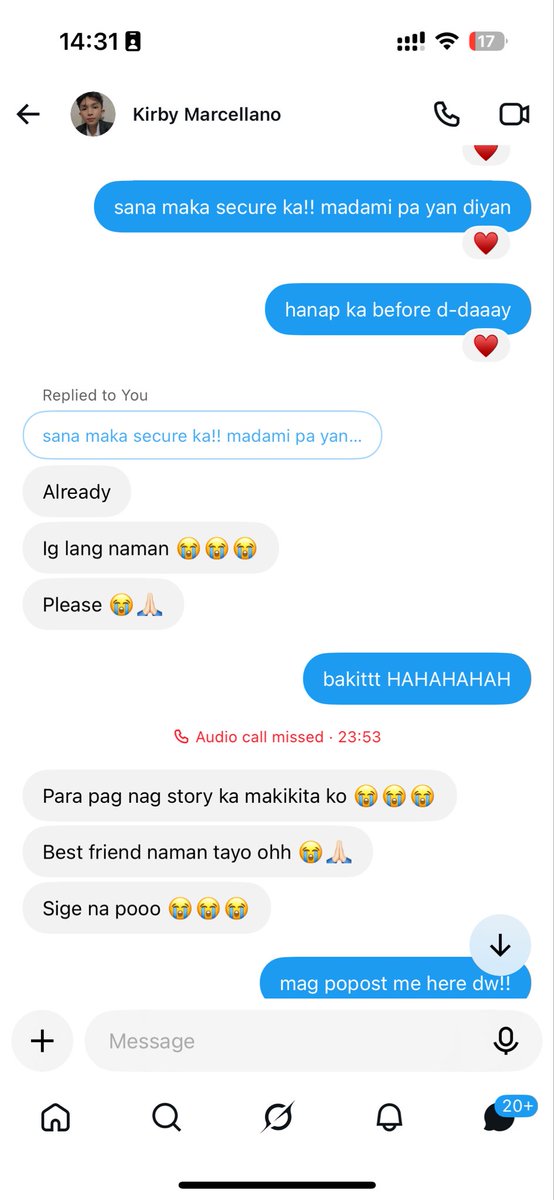 pjsaxi's tweet photo. yan din ung nag dm sakin abt sa scammers nung tapos biglang nangulit naman at hinihingi ig ko 😅😅 nag missed call pa yan siya na para bang close kami 😭 kalokaaa https://t.co/UlachOFiIa