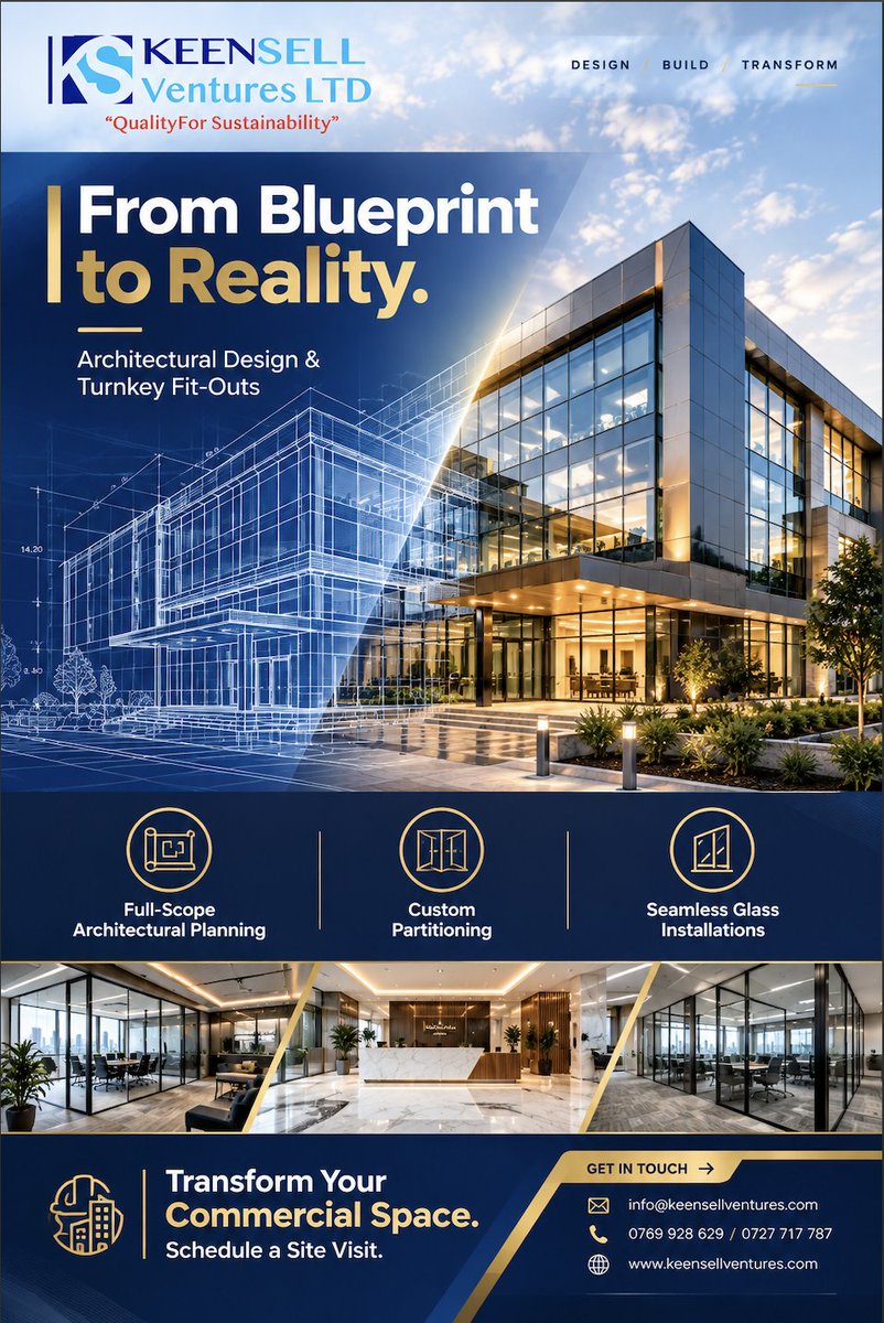 Keensell's tweet photo. Your vision. Our expertise. One seamless journey.
#KeensellVentures #ArchitecturalDesign #TurnkeyFitOut #Construction #SpacePlanning #BuildingDesign #ProjectManagement #CommercialConstruction #ResidentialConstruction #CustomerServiceWeek #CustomerExperience #ClientFirst https://t.co/I0Vi2wlTKz