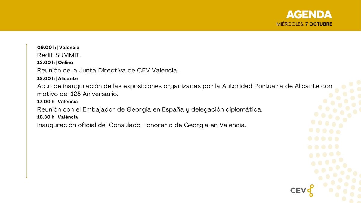 CEV_CV's tweet photo. 🗓️ ¡Buenos días! Agenda de la #CEV para hoy👇 https://t.co/nAnwBSQ0SD