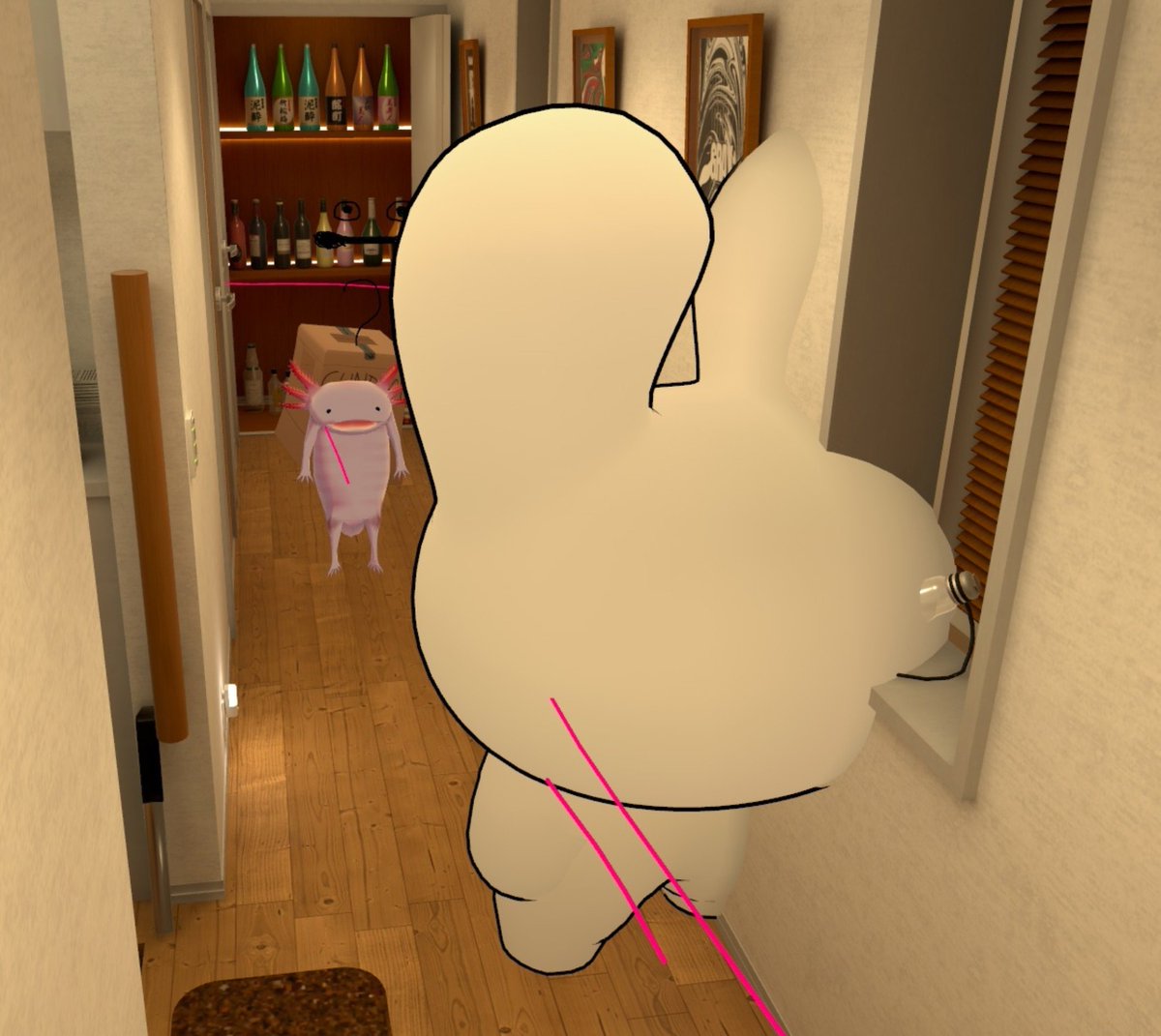 k23s0's tweet photo. VRChatのアバターはでかればデカいほどいいと思ってたけど、人の邪魔になると知った日。 https://t.co/T6QIkspcc8