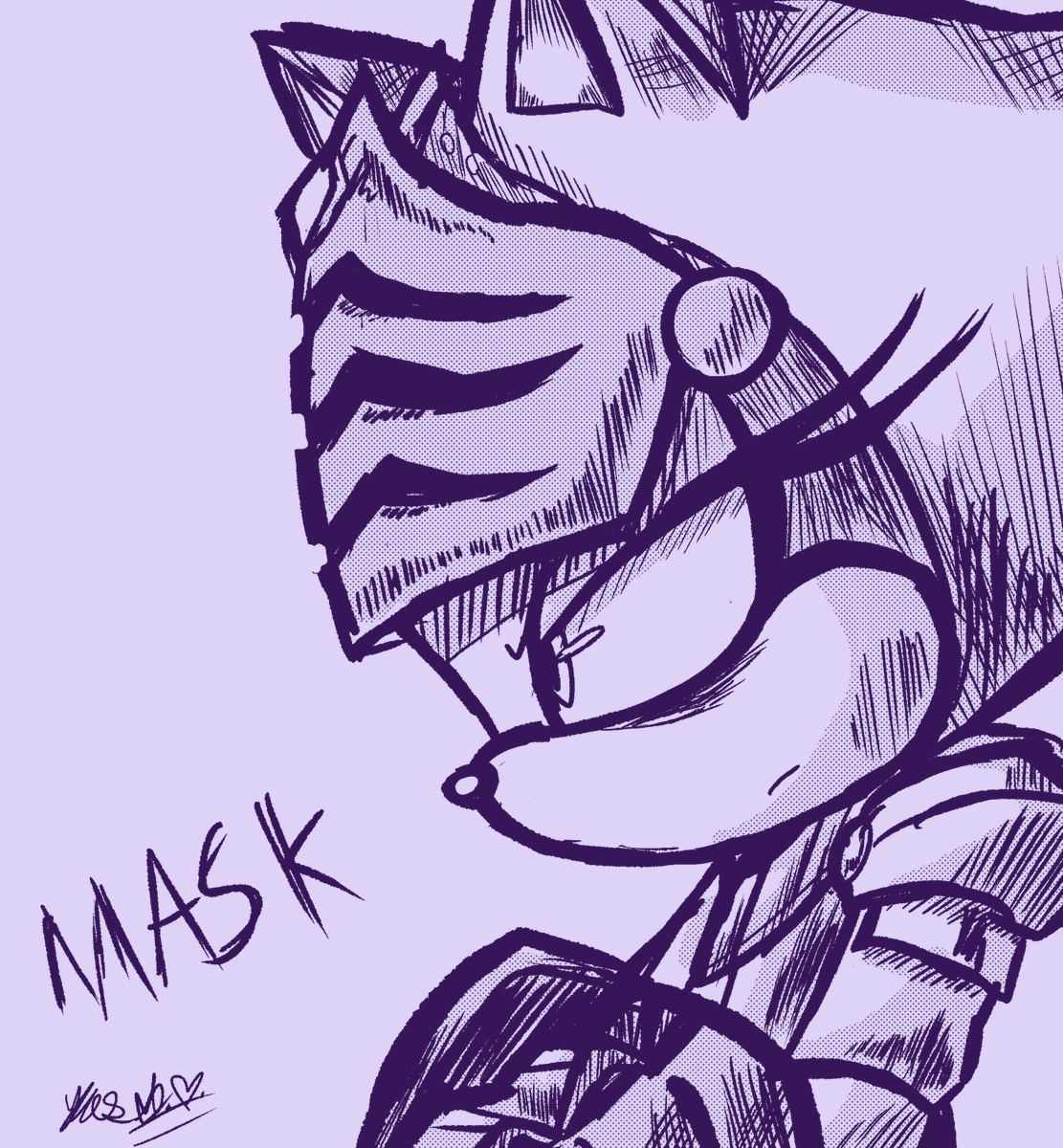 Sunmellows's tweet photo. Sonictober Day 7 - Mask 

#sonictober2026 https://t.co/s19lKCDdV6