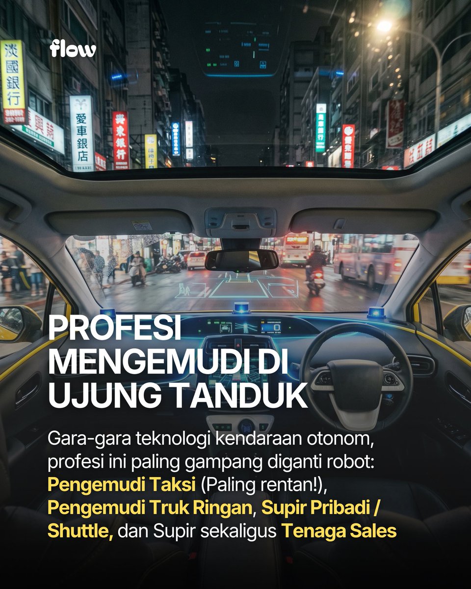 idnflow's tweet photo. Isu robot gantiin kerjaan manusia bukan cuma ada di film Sci-Fi lagi!

Perusahaan raksasa AI, Anthropic, baru aja ngebedah 900 jenis pekerjaan buat ngeliat seberapa jauh robot zaman sekarang bisa ngambil alih tugas manusia. Hasilnya ngeri-ngeri sedap: robot ternyata udah mampu ngerjain 74 persen tugas fisik di Amerika Serikat!

Profesi yang paling terancam didominasi sama pekerjaan yang sifatnya repetitif dan ada di lingkungan terstruktur. Kendaraan otonom (tanpa awak) jadi salah satu pemicu utama kenapa profesi supir ada di urutan teratas.
Tapi jangan langsung panik dan resign dulu! Geser buat liat daftar top 10 profesinya, dan plot twist kenapa manusia masih bakal menang ngelawan robot (setidaknya buat beberapa puluh tahun ke depan)!

Kerjaan lo masuk kategori yang aman dari ancaman robot atau malah rawan kegeser nih? Drop profesi lo di komen!

#idnflow
