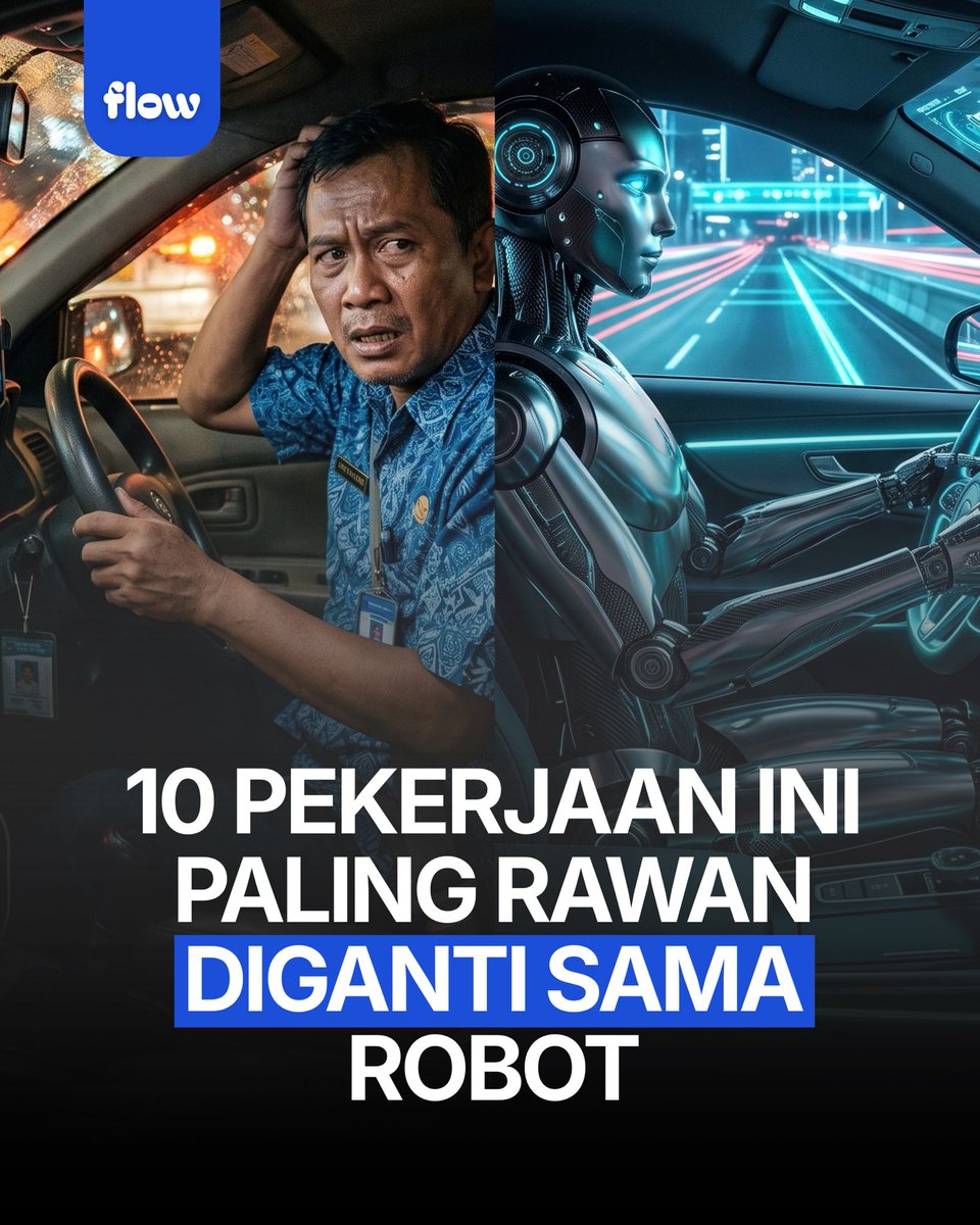 idnflow's tweet photo. Isu robot gantiin kerjaan manusia bukan cuma ada di film Sci-Fi lagi!

Perusahaan raksasa AI, Anthropic, baru aja ngebedah 900 jenis pekerjaan buat ngeliat seberapa jauh robot zaman sekarang bisa ngambil alih tugas manusia. Hasilnya ngeri-ngeri sedap: robot ternyata udah mampu ngerjain 74 persen tugas fisik di Amerika Serikat!

Profesi yang paling terancam didominasi sama pekerjaan yang sifatnya repetitif dan ada di lingkungan terstruktur. Kendaraan otonom (tanpa awak) jadi salah satu pemicu utama kenapa profesi supir ada di urutan teratas.
Tapi jangan langsung panik dan resign dulu! Geser buat liat daftar top 10 profesinya, dan plot twist kenapa manusia masih bakal menang ngelawan robot (setidaknya buat beberapa puluh tahun ke depan)!

Kerjaan lo masuk kategori yang aman dari ancaman robot atau malah rawan kegeser nih? Drop profesi lo di komen!

#idnflow