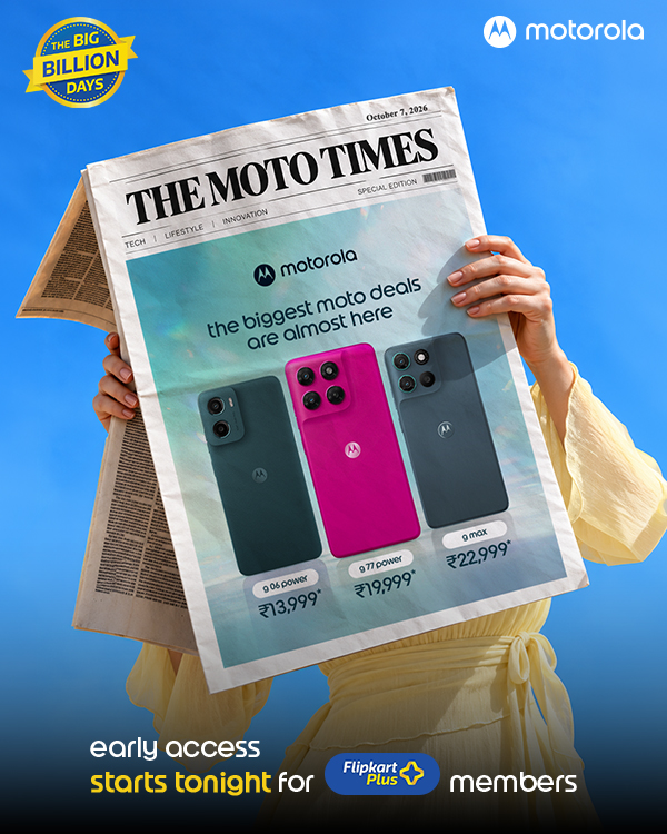 motorolaindia's tweet photo. The good times are almost here and they’re making headlines
For Flipkart Plus members, the first look comes early. Early access starts tonight. 

*T&amp;C Apply. Prices Incl. All Offers.