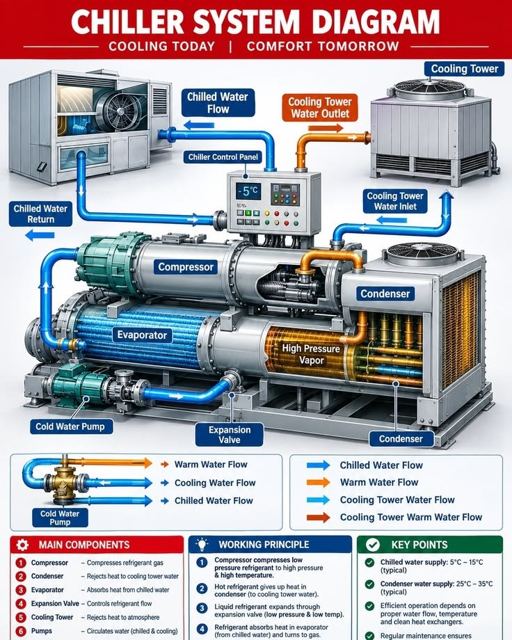 dp0stss2's tweet photo. CHILLER SYSTEM DIAGRAM https://t.co/ksU9rgWvx3