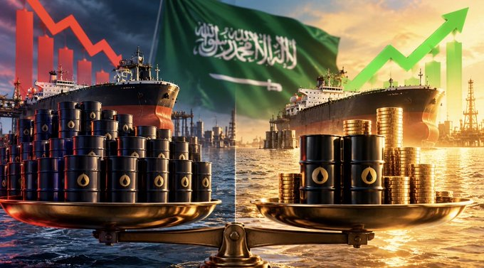 jb2885's tweet photo. سعر البرميل ارتفع بنحو +62% فعوّض تقريبًا البراميل اللي ما تصدّرت

الإيرادات النفطية للحكومة ارتفعت 22% ووصلت لنحو 185 مليار ريال🔥🔥وهنا اختبار الصدمة الحقيقي 🇸🇦📊 https://t.co/C0bAZIhQRX