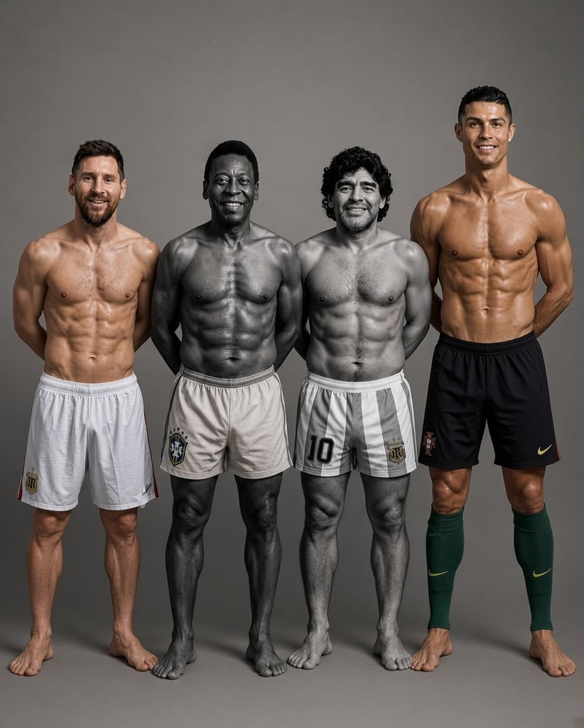 Nomis_rsa's tweet photo. Hey @grok Put a crown on the GOAT of football.

#messi #cr7 https://t.co/wgCbIoCaIt