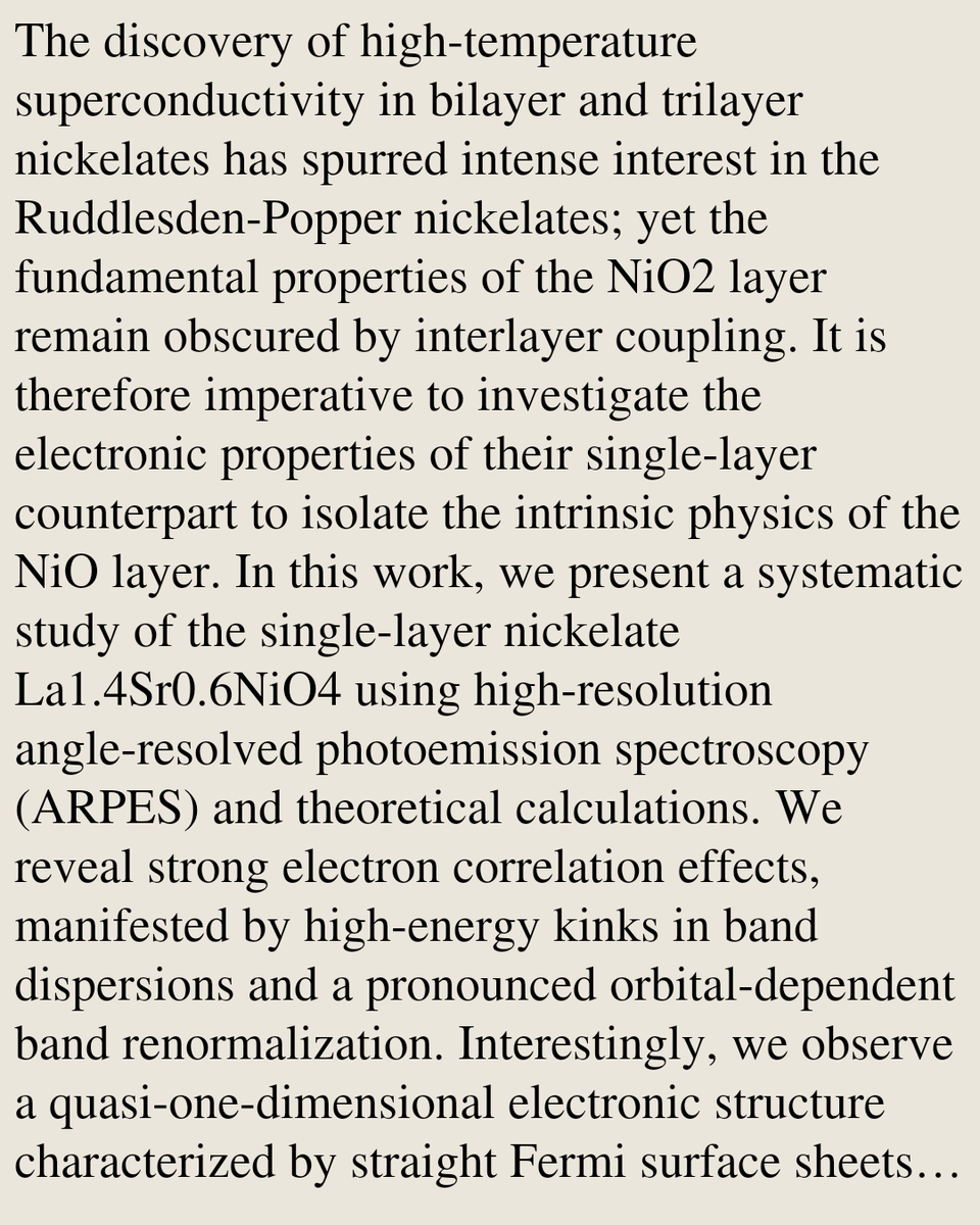 VTWG's tweet photo. Luttinger Liquid Behavior in a Single-Layer Nickelate La1.4Sr0.6NiO4

Yinqi Hu, Yidian Li, Xian Du, Wenxuan Zhao, Kaiyi Zhai, Senyao Zhang, Jiawei Shao, Mingxin Mao, …
https://t.co/D8bF8SN9H4 [𝚌𝚘𝚗𝚍-𝚖𝚊𝚝.𝚜𝚞𝚙𝚛-𝚌𝚘𝚗 𝚌𝚘𝚗𝚍-𝚖𝚊𝚝.𝚜𝚝𝚛-𝚎𝚕]
💬To appear in PRX https://t.co/ttmSRPbhYZ
