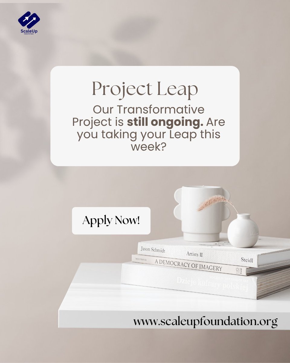 Scaleupfound's tweet photo. Ready to scale up? Your journey starts with Project Leap!
We're equipping business owners with website development to transform their future. Enrollment is still ongoing—are you taking your leap this week?
Apply now: https://t.co/ArxEQT2oxq
#ProjectLeap #ScaleUp https://t.co/O5XjOPkJLy