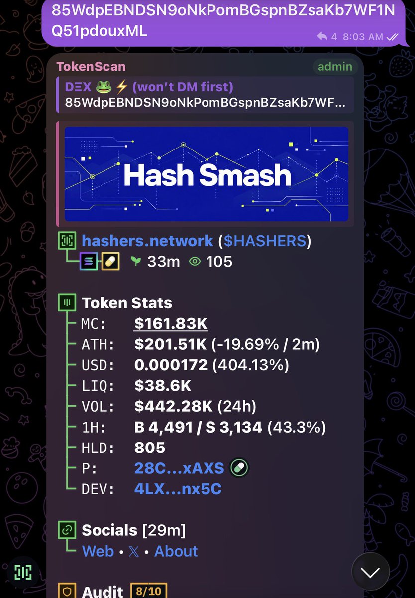 DexApex0's tweet photo. $HASHERS

85WdpEBNDSN9oNkPomBGspnBZsaKb7WF1NQ51pdouxML

#Memecoin #eth #memecoin1000x #crypto https://t.co/NHtL6WsOoC