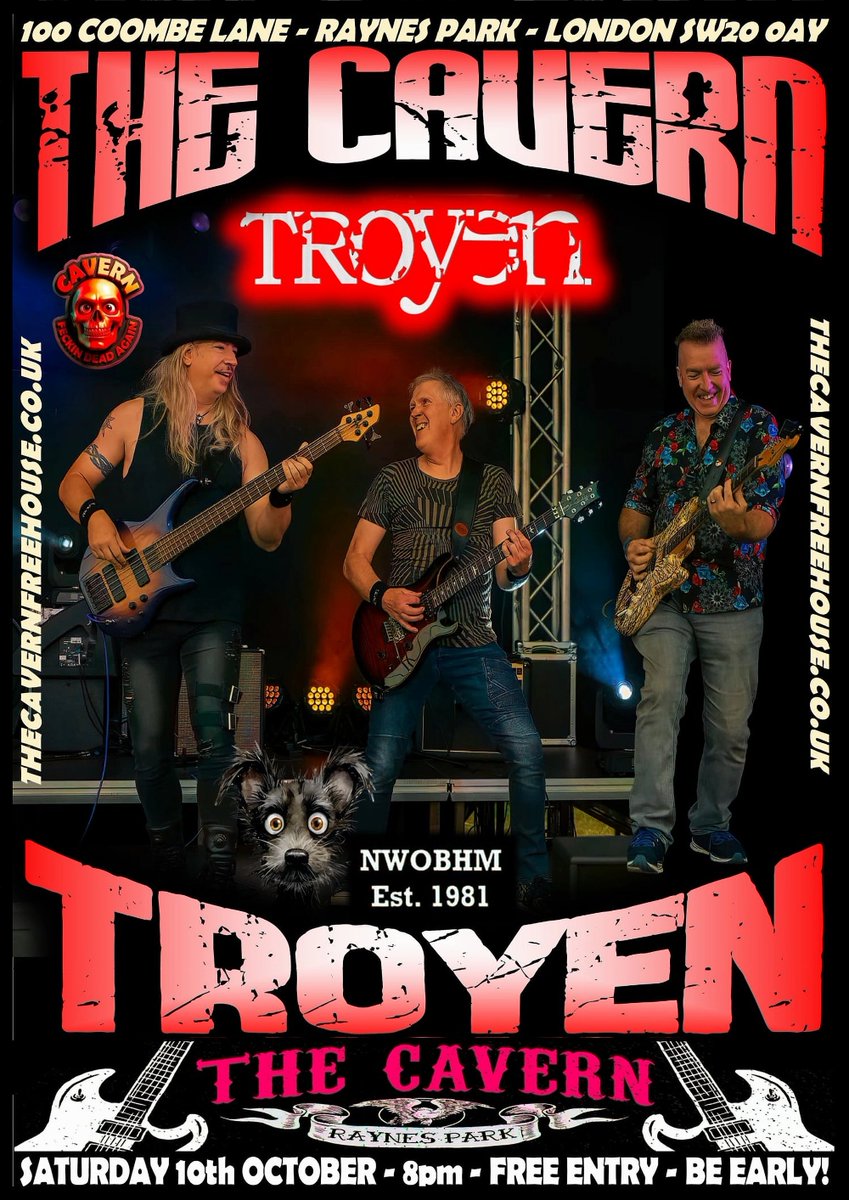 Troyen14's tweet photo. As part of our 45th Anniversary autumn dates we are returning to the awesome Cavern in Raynes Park, London on Saturday and it'sΒ FREE ENTRY... Don't miss it!! #supportbands #livemusic #supportlivemusic #nwobhm #classicmetalrecords #101drumAB ##ometecymbals #pellwooddrumsticks https://t.co/0g9OnLQbHz