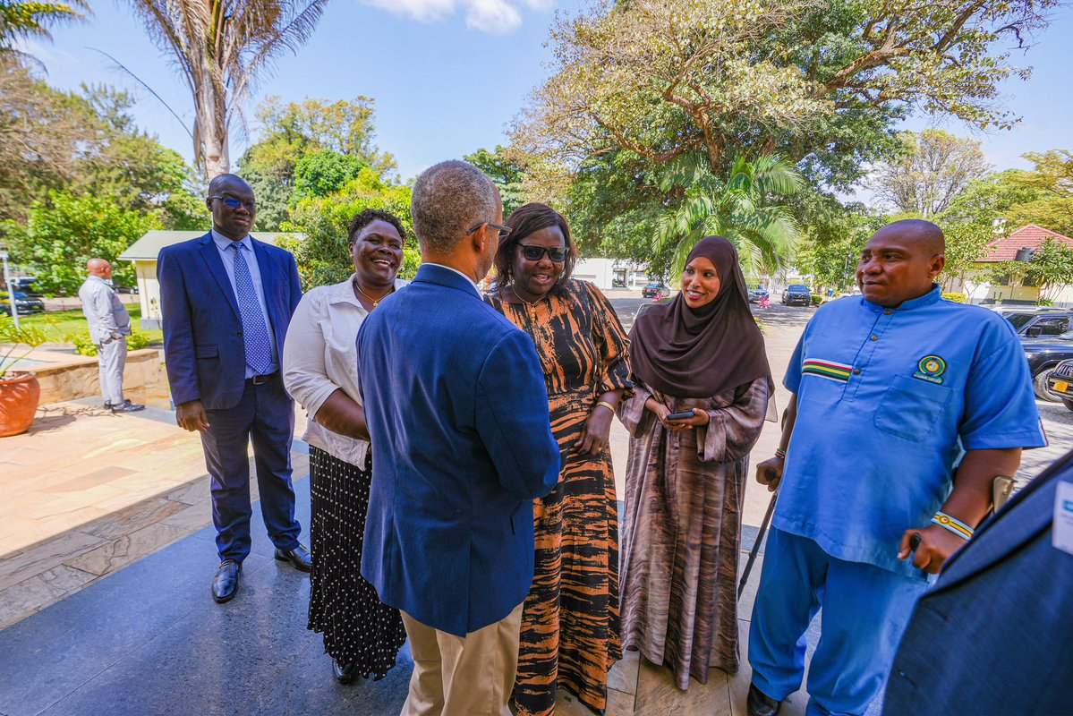 CSBeatriceMoe's tweet photo. Arrived at the East African Community (EAC) Headquarters in Arusha, Tanzania on a working visit. 

I was received by the East Africa Legislative Assembly (Kenya Chapter) MPs Hon. David Sankok, Hon. Falhada Iman and Hon. Zipporah Kering' who are attending the plenary sessions. https://t.co/Rc0y38f386