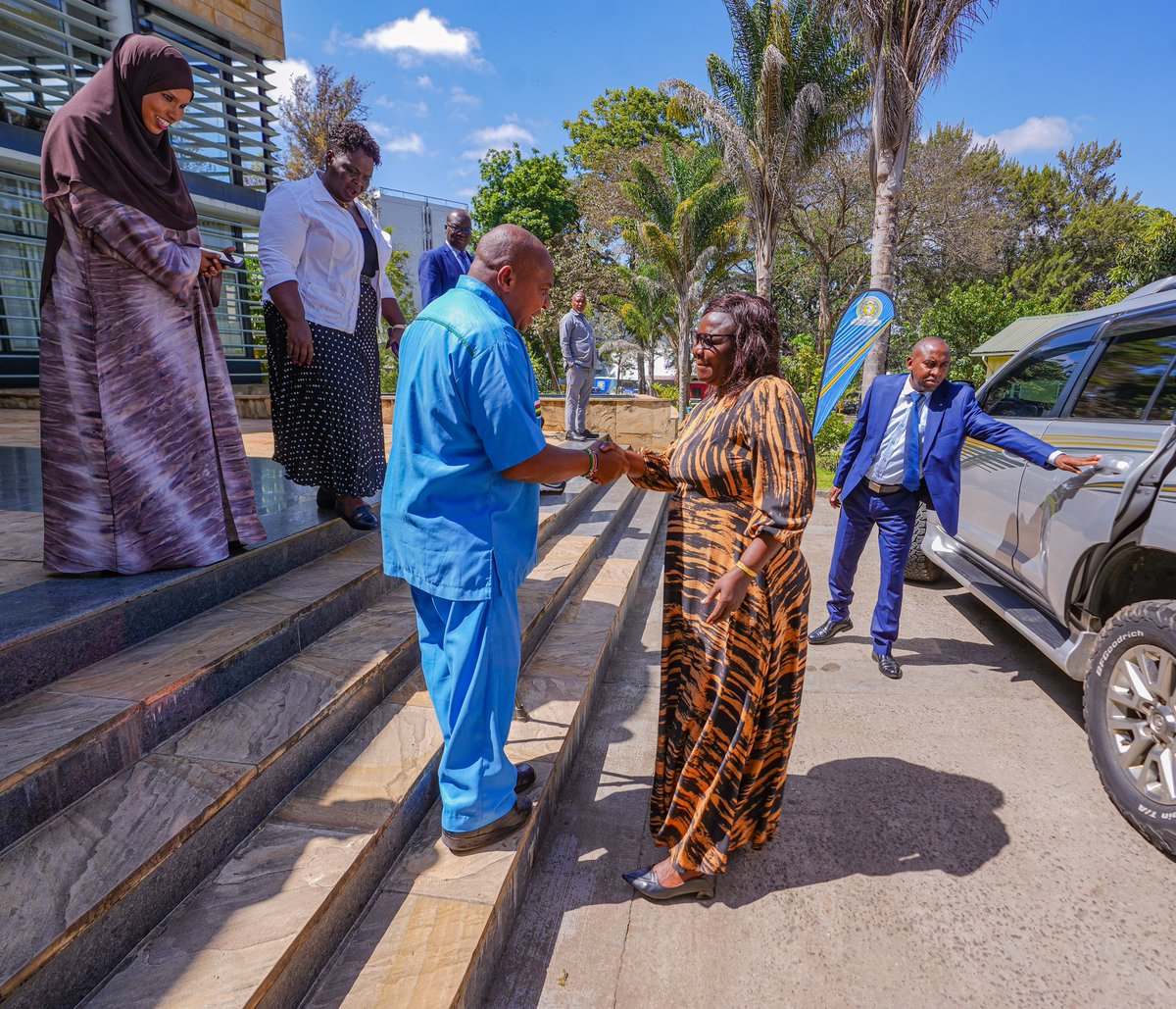 CSBeatriceMoe's tweet photo. Arrived at the East African Community (EAC) Headquarters in Arusha, Tanzania on a working visit. 

I was received by the East Africa Legislative Assembly (Kenya Chapter) MPs Hon. David Sankok, Hon. Falhada Iman and Hon. Zipporah Kering' who are attending the plenary sessions. https://t.co/Rc0y38f386