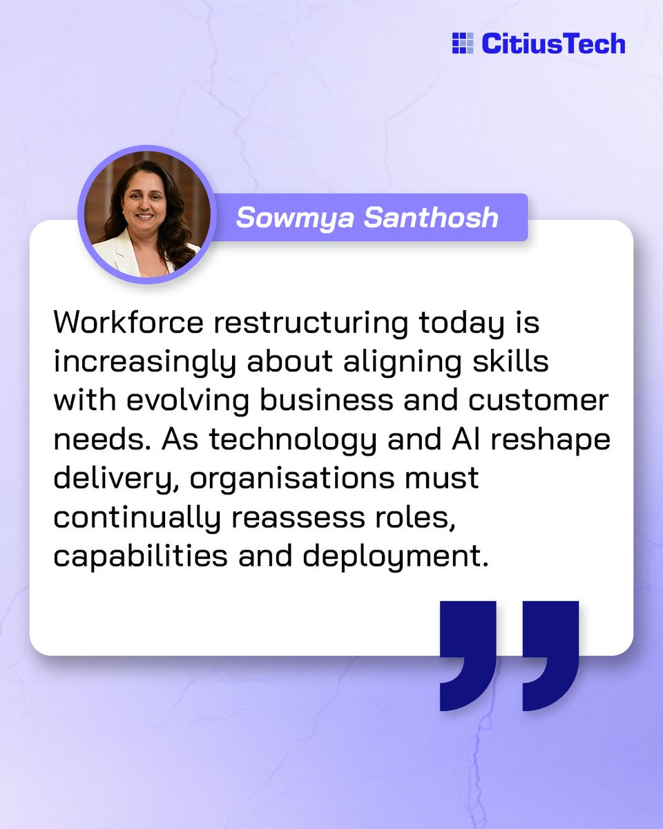 CitiusTech's tweet photo. How do organizations prepare their workforce for constant change?
In BW People, Sowmya S., CHRO, CitiusTech, shares why workforce restructuring focuses on skills, redeployment, &amp; growth pathways aligned with evolving business needs.
Read here: https://t.co/11mgqO7nWx
#CitiusTech https://t.co/rBS4DSaJYO