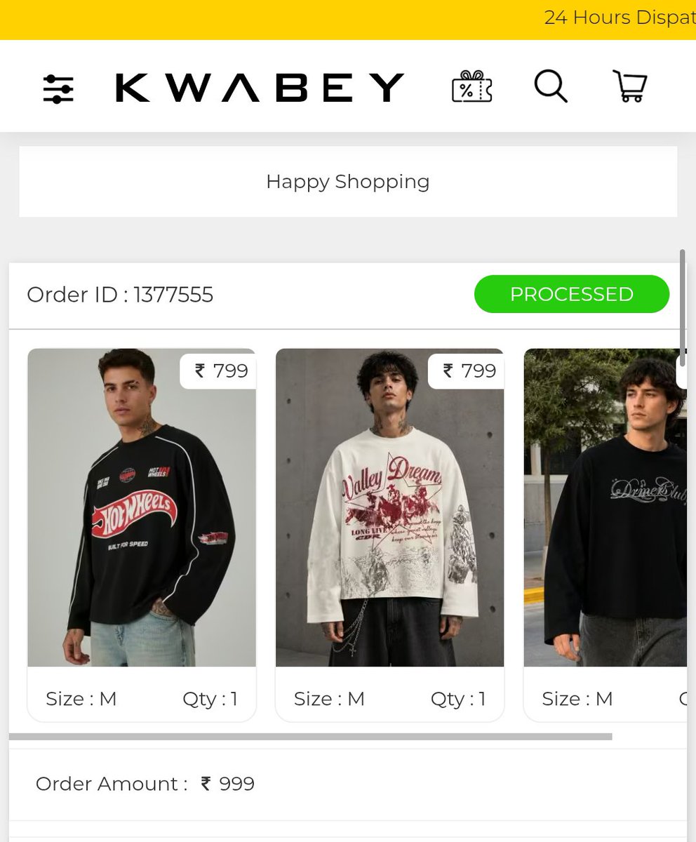 DammyJam's tweet photo. @Razorpay @NCH1915 Kwabey took ₹999 for Order #1377555 . No delivery, no updates, no response from support.

Either provide a valid update or refund the money immediately. This feels like a scam, do look into their company.

@jagograhakjago 

#Kwabey #Consumercourt https://t.co/tfc8FrdRsZ