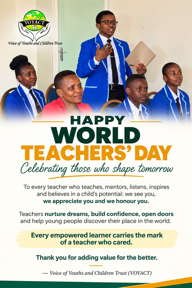 VOYACT's tweet photo. 𝑯𝒂𝒑𝒑𝒚 𝑾𝒐𝒓𝒍𝒅 𝑻𝒆𝒂𝒄𝒉𝒆𝒓𝒔’ 𝑫𝒂𝒚! 📚🌍

VOYACT celebrates teachers who nurture dreams, build confidence, inspire potential and shape the leaders of tomorrow. Thank you for believing in every child and adding value for the better. https://t.co/dfR82v0SPp