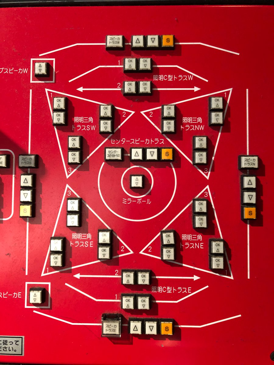 takumidevices's tweet photo. 101歳の婆さんが死にそうなんで過去の写真さらってたら、今はなきスタジオコーストの吊物操作盤の写真が出てきた
盤からして真っ赤っかw https://t.co/Gul2CA9LAn