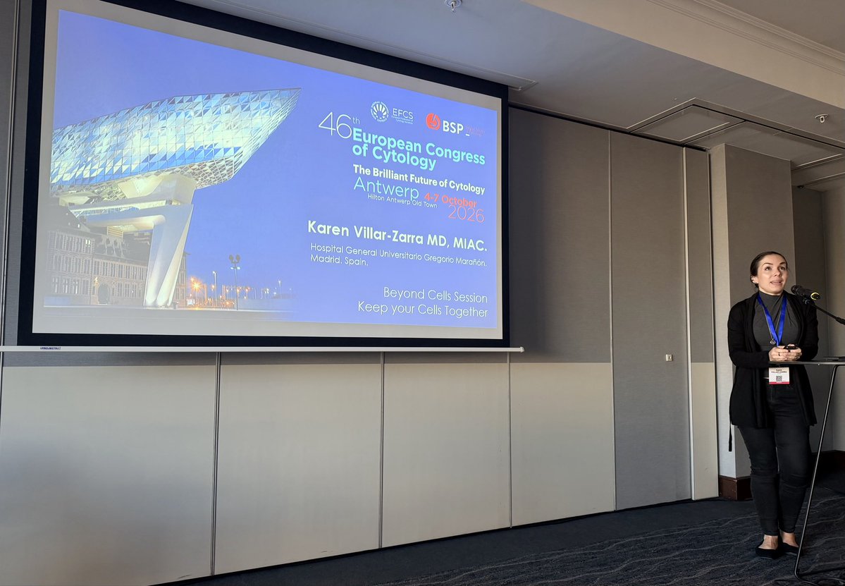 Baskotacytopath's tweet photo. Wonderful and impactful presentation by @KarenLVZ of professional burden we carry and managing one self while taking care if our patients #ECCyto2026 cc: @chriszioga @CiolyRiveroC @CDinares @KarenLVZ @EfcsYoung @CytologyEFCS https://t.co/VEONAWNi7X