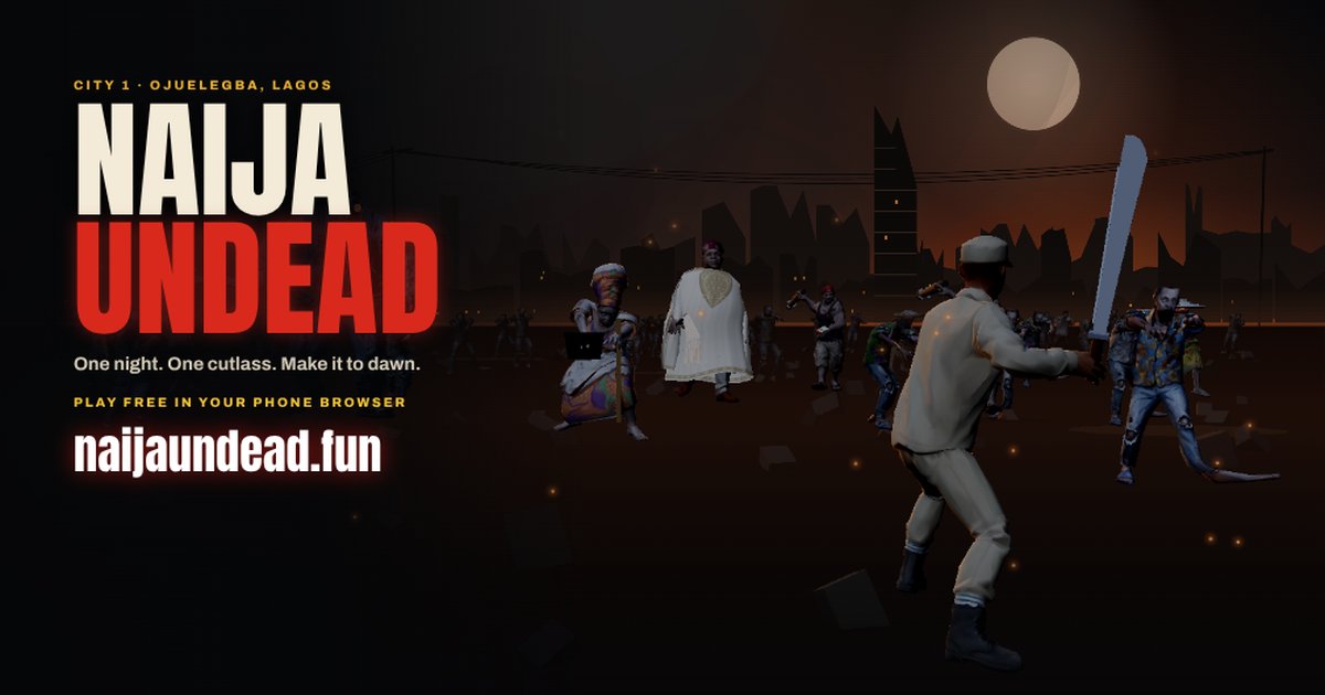 Vanieofweb3's tweet photo. BREAKING NEWS 🚨

A virus has been injected into Lagos live and turned everyone in Ojuelegba to zombies. 

Hawkers. Conductors. Agberos. The Politician sef.

Can you survive?

One night. One cutlass. Make it to dawn.

https://t.co/IoXDUFlYbF — free, plays in your browser. https://t.co/IRcQpVPb0I