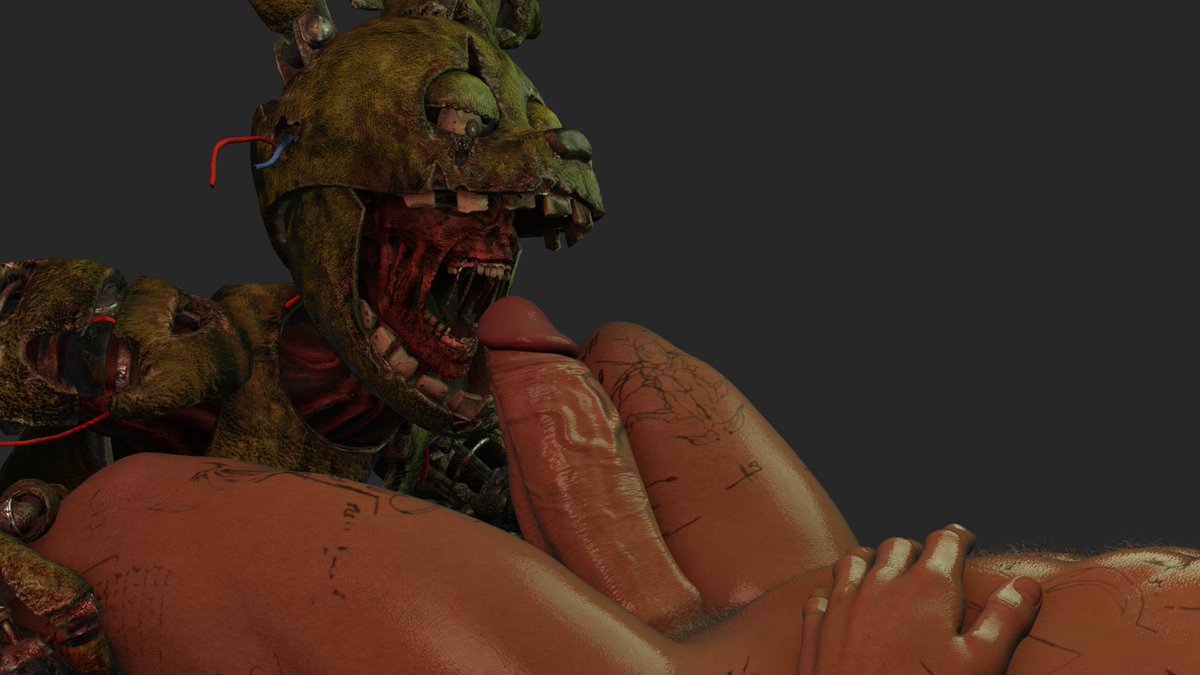 RemiRendering's tweet photo. First post time on the brand new account(s)!

Here we have our favorite loser Springtrap, getting a nice facial from Vittorio from DBD 🤤

#DeadByDaylight #r34 #fnaf #springtrap #fnafporn #NSFW #blender #render https://t.co/86pOXKHOUF