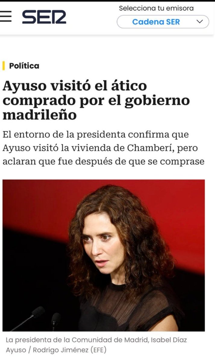 juanisuarez14's tweet photo. #AyusoDimisión 
Ayuso la dl Ático comprado con el dinero d los Madrileños,q jeta!!!  y ls jueces ¿ Donde están? @PoderJudicialEs #AyusoLaDelAticazo https://t.co/Of8X02e23I