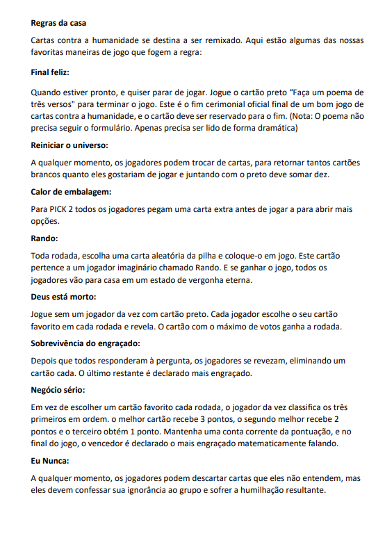 oeL_HB's tweet photo. Manual do jogo Cartas contra a Humanidade

(está em outro tweet pois o meu manual recriado possui 4 páginas, sendo esse o limite de fotos por tweet)

Minha participação está no tweet acima.

Nick Habbo: oeL

@kihabbofs @HabboPTBR https://t.co/m4PQ5dUJO8