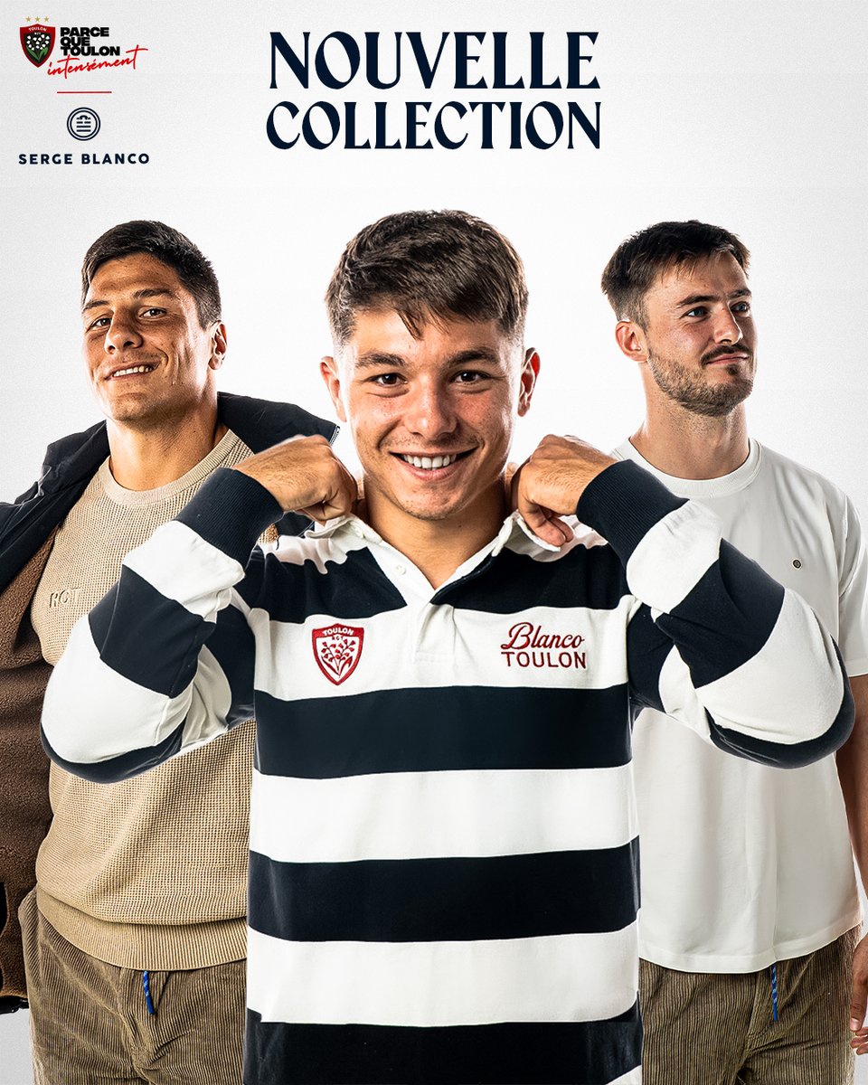 RCTofficiel's tweet photo. 𝐑𝐂𝐓 🤝 𝐒𝐄𝐑𝐆𝐄 𝐁𝐋𝐀𝐍𝐂𝐎 

Découvrez la toute nouvelle collection @RCTofficiel x @Serge_Blanco 😍  

Des produits à retrouver dans vos boutiques RCT et sur https://t.co/gVMvV7sZKg 🛍 https://t.co/FnntEp7MW0