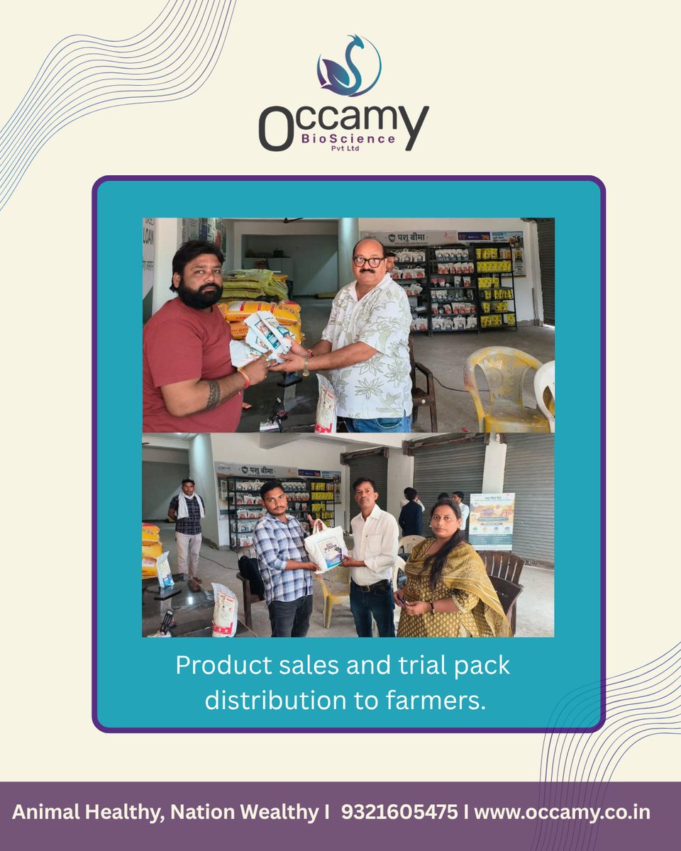 occamy_nutra's tweet photo. During our Sirsaganj #visit, we met farmers, dairy operators, and paravets at @b_wise_mini_mart.
To make good livestock #nutrition more accessible, B-Wise now keeps Occamy #nutraceuticals at the mart. Along with trial products, #farmers purchased 10 kg of BoviBooster directly. https://t.co/keqTIJvXUI