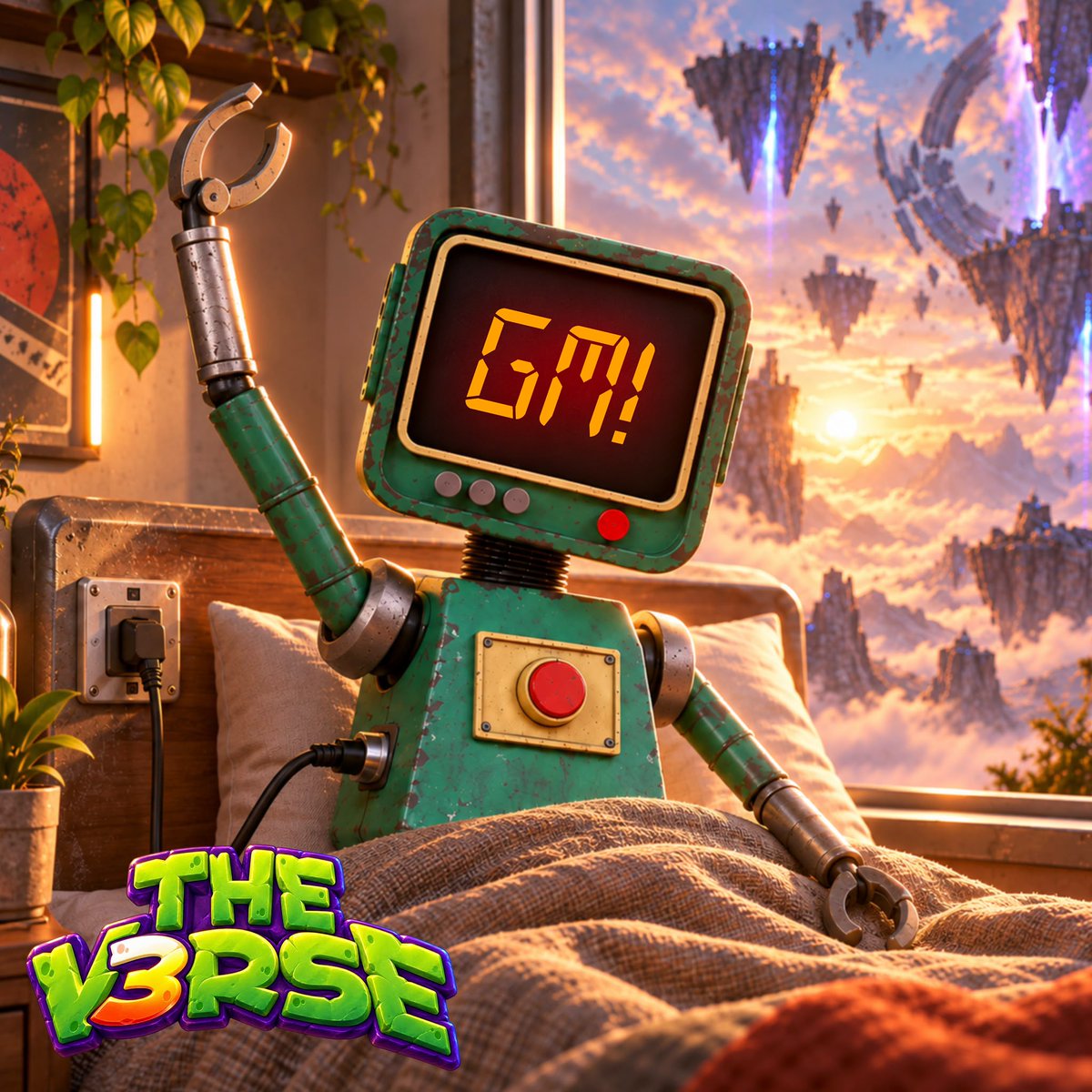TheVerse_World's tweet photo. GM ⚡ 

Glitch is fully recharged and The V3RSE is waking up outside his window. 

What are we building today?👀 https://t.co/YqJetXpEe1