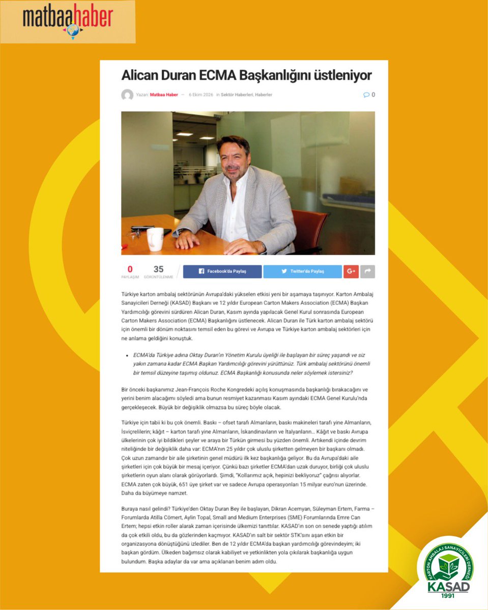 kasad_tr's tweet photo. Sektörümüzün Avrupa'da yükselen gücünü, KASAD’ın son yıllardaki büyük atılımını ve Türk karton ambalaj sektörünün uluslararası arenadaki etkisini konu alan bu ilham verici röportajın tamamını mutlaka okuyun!

📰 Haberin detayları: https://t.co/TDimcv62kN

#kasad #basın #haber https://t.co/7vrVUBj3uZ