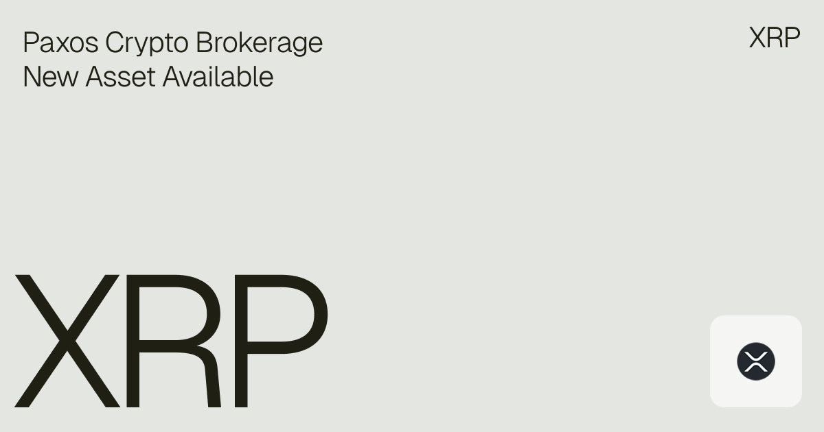 Paxos's tweet photo. Paxos Crypto Brokerage now supports $XRP.

In circulation since 2012, XRP is now held across 8.1M+ wallets, and carries a market cap of nearly $95B.

Partners can now offer XRP through the same regulated platform trusted by some of the biggest names in finance. https://t.co/yiFeuU0ELb