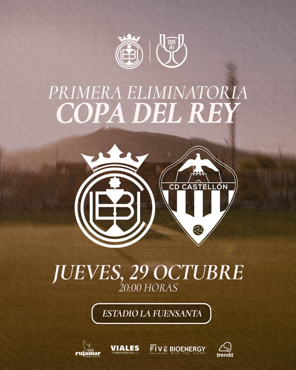 UBConquense's tweet photo. 📋🏆 ¡Ya tenemos horario para la primera eliminatoria de la Copa del Rey!

🆚 @CDCastellon
🗓️ Jueves, 29 de octubre
⏰ 20:00 horas
🏟️ Estadio La Fuensanta

#SomosCuenca https://t.co/UZw5JyECOO