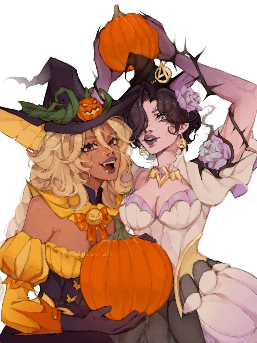 Lottee_art's tweet photo. Halloween time 🎃👻 
#MarvelRivalsart #InvisibleWoman #Wanda #Newskins https://t.co/Fit3v3k6yA