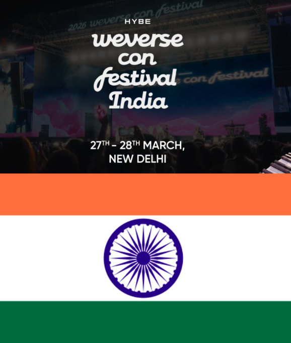 AboutMusicYT's tweet photo. HYBE announces Weverse Con Festival India, coming to New Delhi on March 27–28. https://t.co/RKEZmB6Q9O